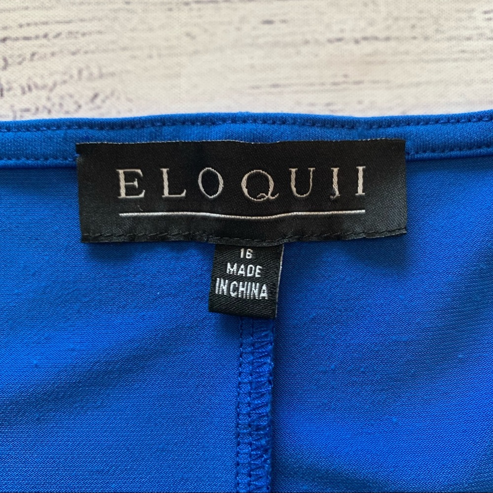 Eloquii Dolman Sleeve Maxi Dress with Slit in Piction Blue - Picture 8 of 10